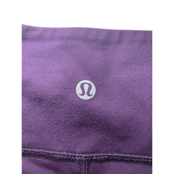 Lululemon Women 4 Wunder Under Crop Leggings Style Color Plum, Solid Purple - Picture 10 of 13